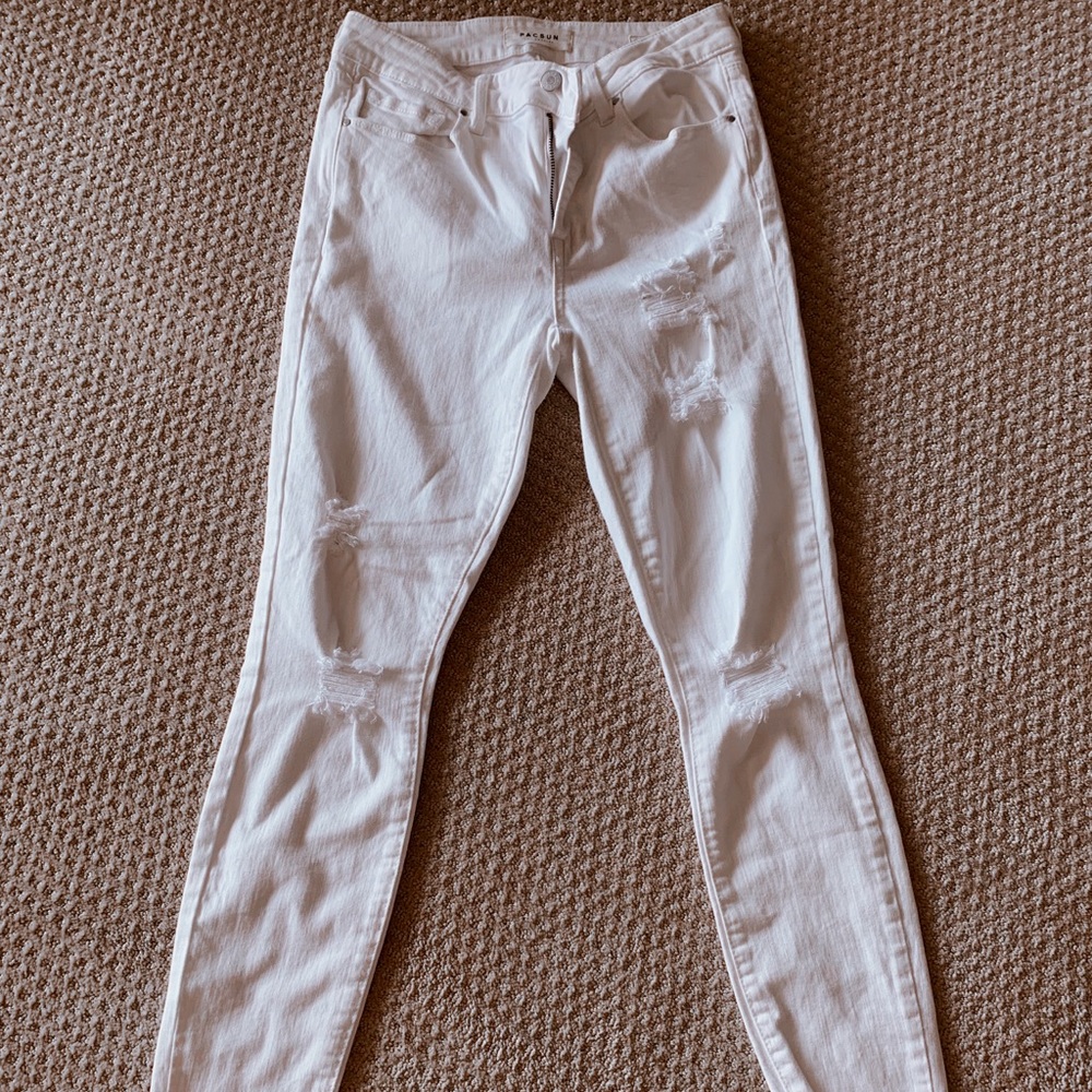 Pacsun mid rise skinny ankle white jeans